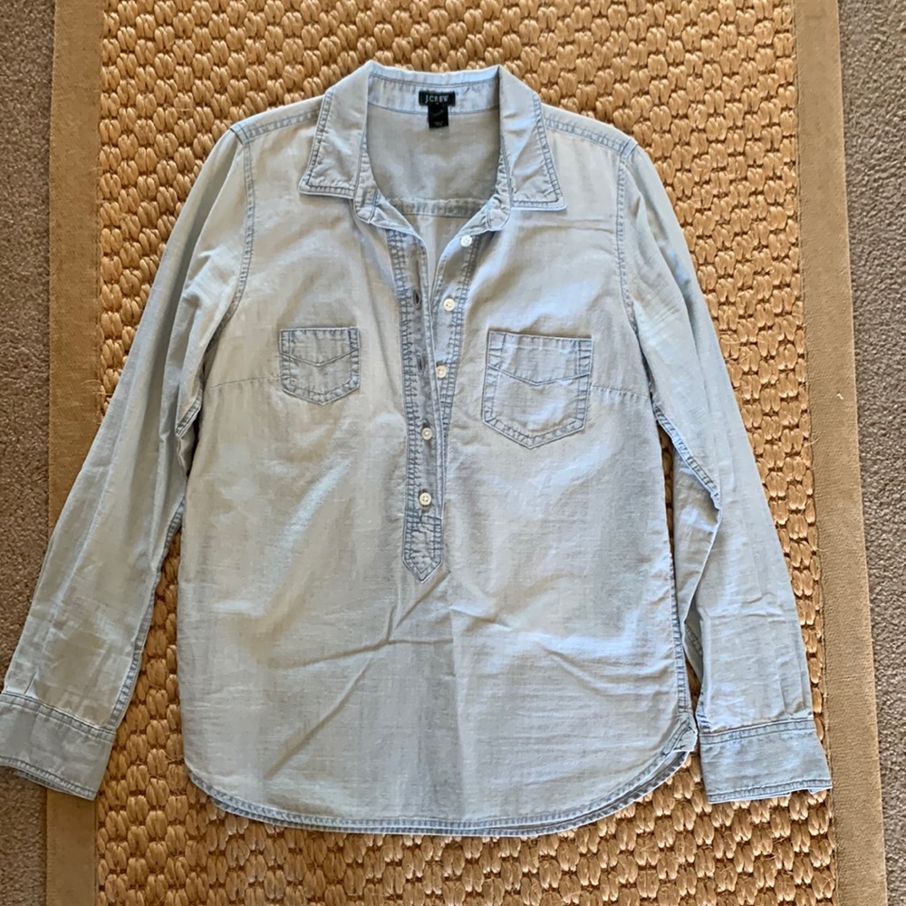 J.Crew chambray shirt.